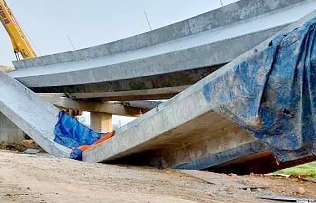 Sự cố gãy đổ dầm xảy ra ngày 19/5 vừa qua trên công trường xây dựng cầu Nghi Mỹ (Nghệ An) thuộc dự án thành phần cao tốc Diễn Châu – Bãi Vọt