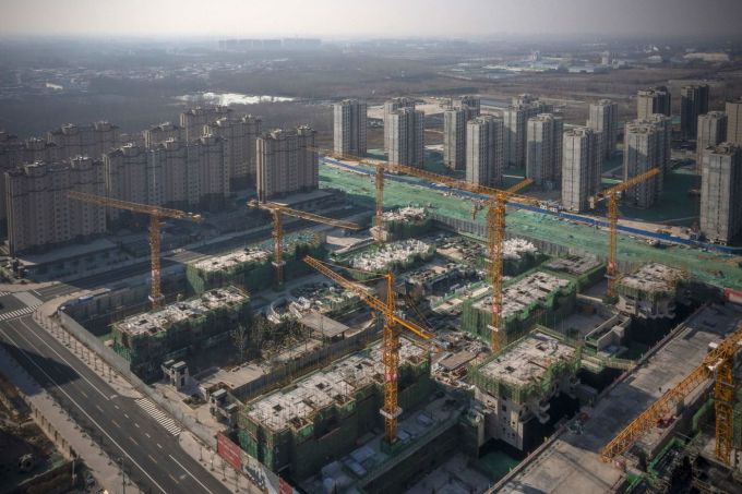 Các tòa nhà chung cư dở dang của tập đoàn Evergrande ở Bắc Kinh (Trung Quốc). Ảnh: Bloomberg