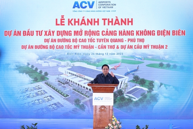 Thủ tướng Phạm Minh Chính phát biểu tại lễ khánh thành - Ảnh VGP/Nhật Bắc