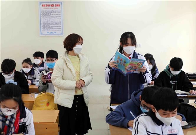 Nhiều trường học tại Hà Nội đang bắt đầu áp dụng các biện pháp phòng dịch. Ảnh minh họa: TTXVN