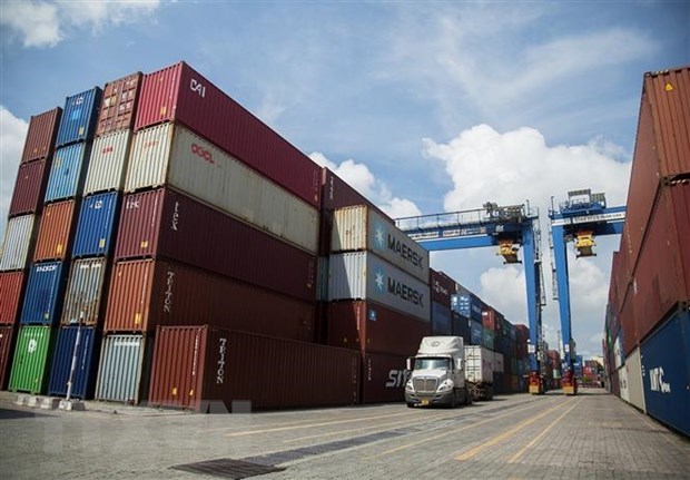 Container hàng hóa tại Tân Cảng Cát Lái, TP Hồ Chí Minh. (Ảnh minh họa: Hồng Đạt/TTXVN)