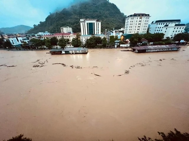 Hình ảnh TP.Hà Giang trong đợt mưa lũ tháng 6. Ảnh: Báo Thanh niên